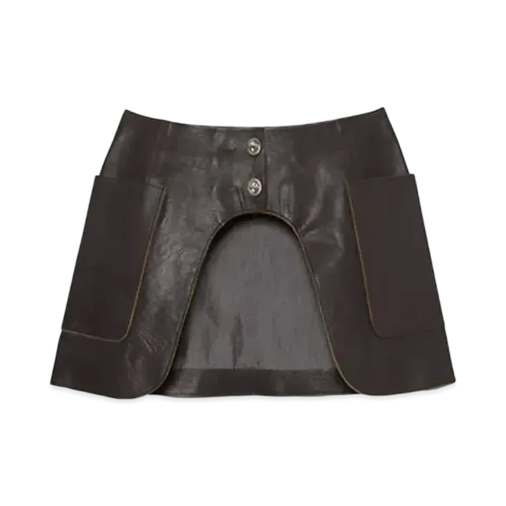 FUMIKA UCHIDA Leather Pocket Skirt "Black"