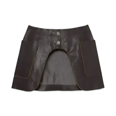 FUMIKA UCHIDA Leather Pocket Skirt "Black"