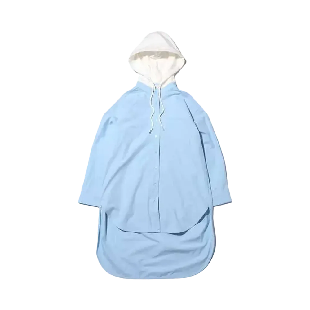 atmos pink Hooded Shirt Dress "Blue/White"