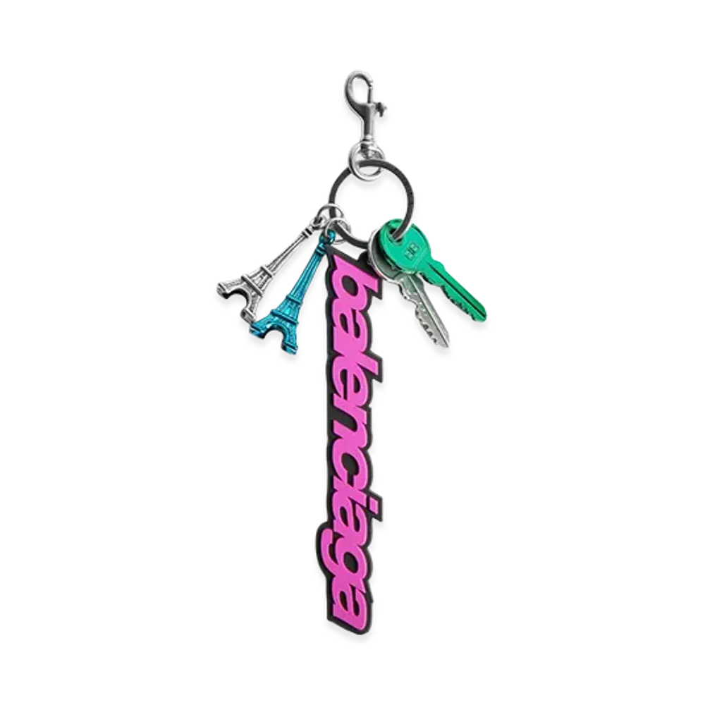 BALENCIAGA Women's Biker Balenciaga Charm/Keyring "Pink/Black"