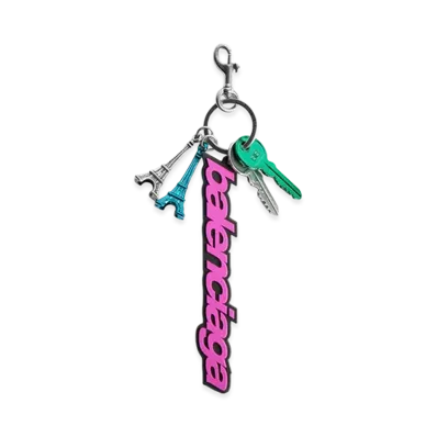 BALENCIAGA Women's Biker Balenciaga Charm/Keyring "Pink/Black"