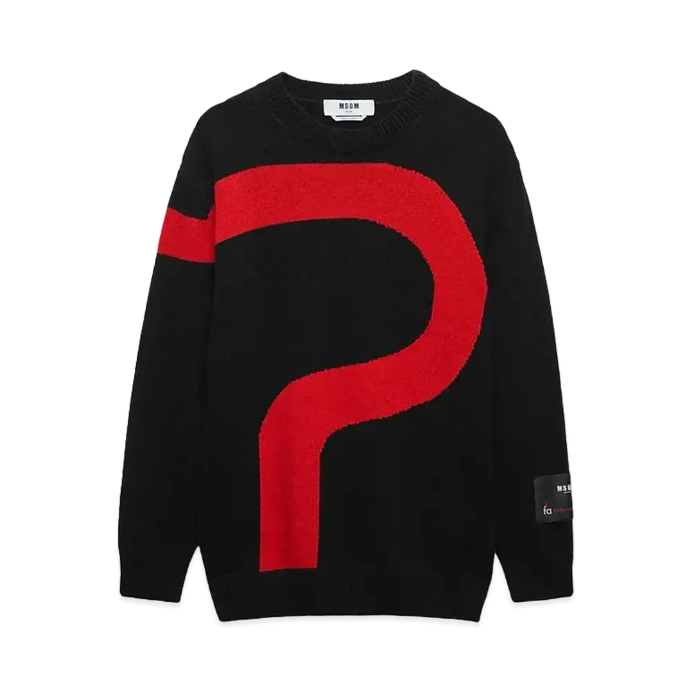MSGM Blended Wool Fondazione Franco Albini Sweater "Black"