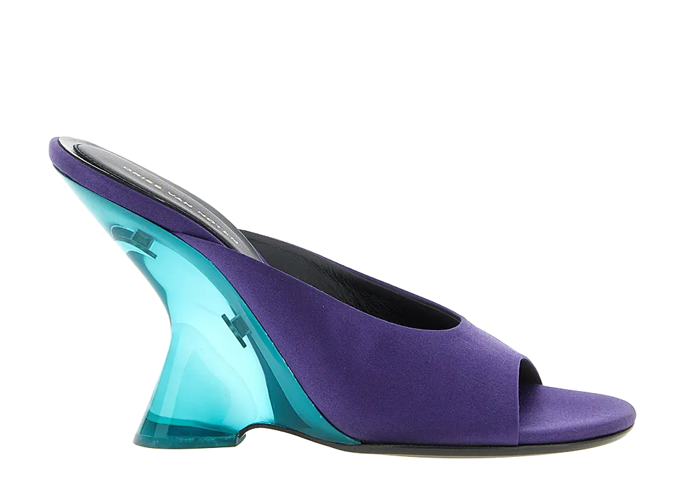 DRIES VAN NOTEN Women's Satin Mules "Violet"