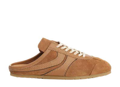 DRIES VAN NOTEN Women's Suede Sneaker Mules "Tan"