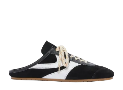 DRIES VAN NOTEN Suede Sneaker Mules "Black/White"