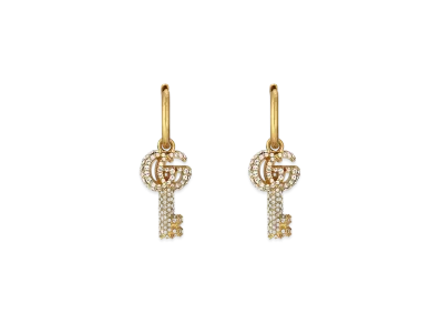 GUCCI Double G Key Earrings With Crystals