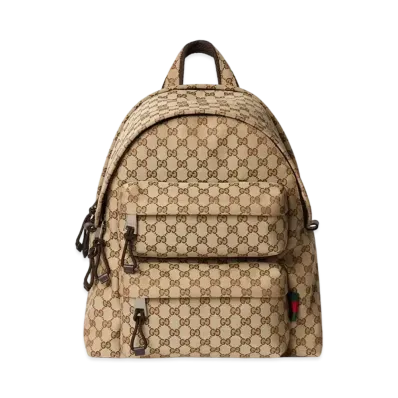 GUCCI Medium Backpack with Gucci Logo "Beige/Ebony"