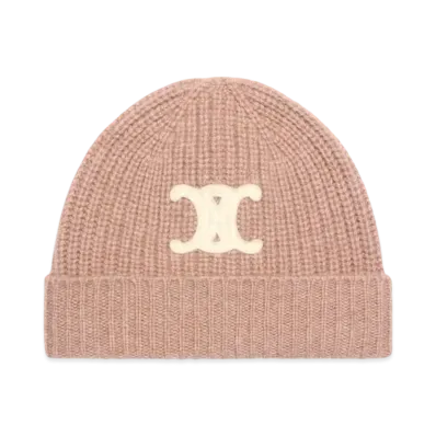 CELINE Triomphe Beanie In Seamless Cashmere "Nutmeg"