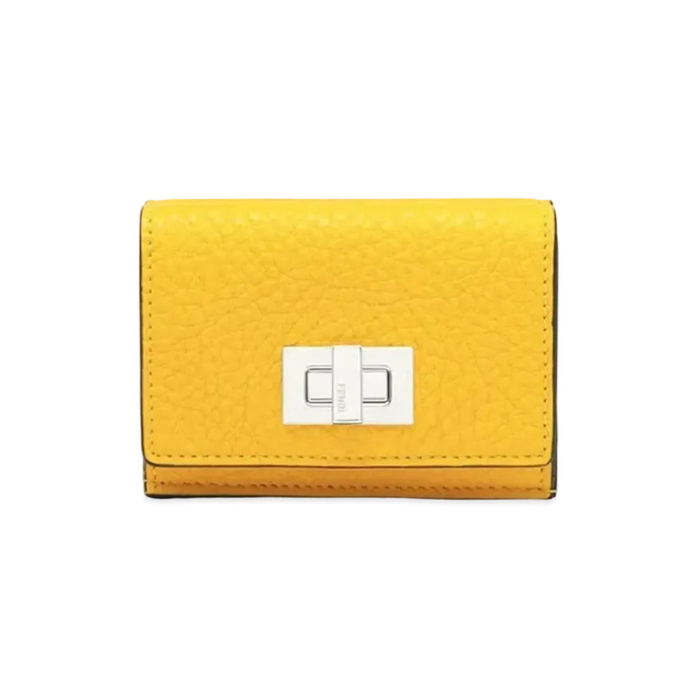 FENDI Micro Tri-Fold Wallet Leather "Yellow"