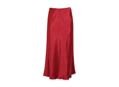 MM6 Maison Margiela Women's Mmlalessio Midi Skirt in Shiny Satin "Red"