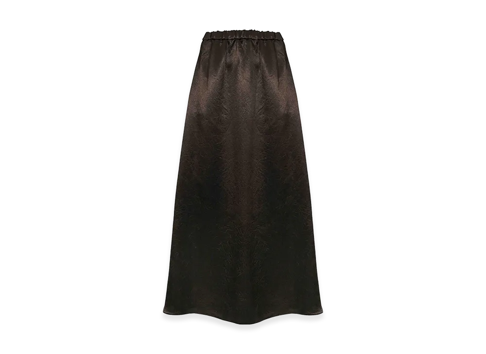 MM6 Maison Margiela Women's Mmltuono Skirt in Shiny Satin "Brown"