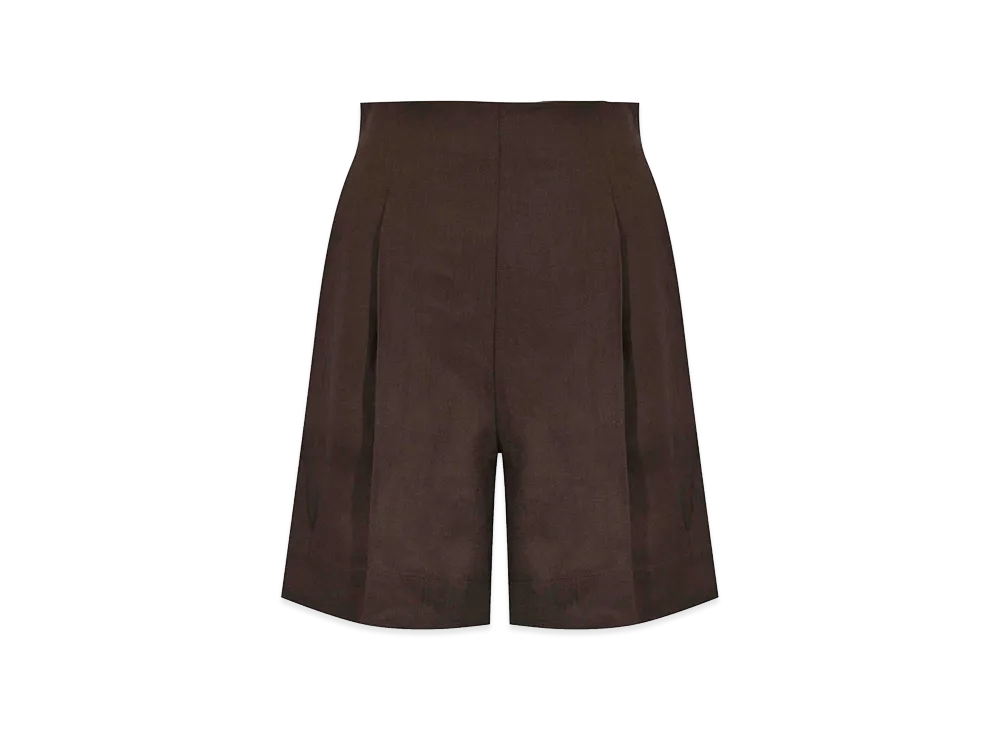 MM6 Maison Margiela Women's Mmlfado Linen Shorts "Brown"