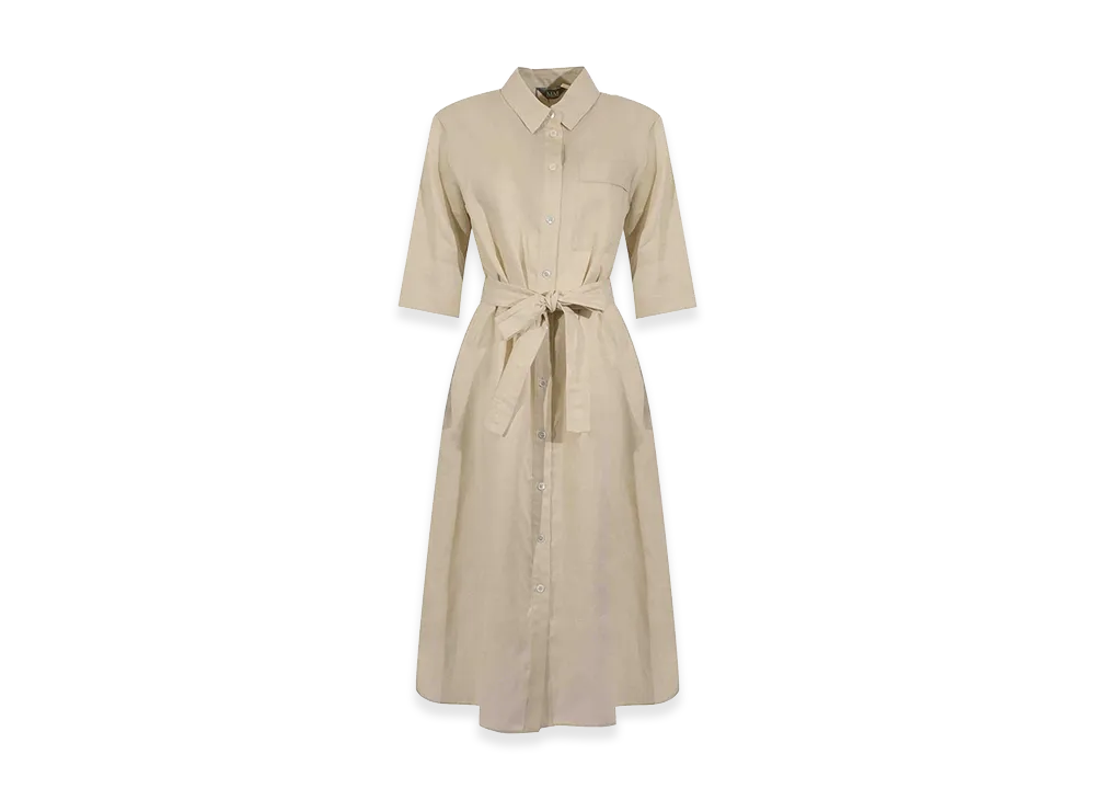 MM6 Maison Margiela Women's Mmltabella Shirt Dress in Milk Linen "White"