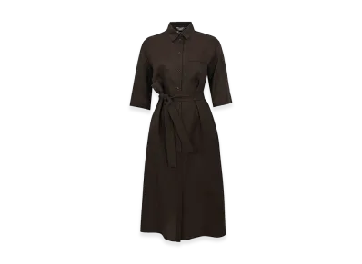 MM6 Maison Margiela Women's Mmltabella Shirt Dress in Linen "Dark Brown"