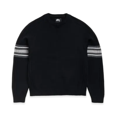 Stussy Stripe Raglan Crew "Black"