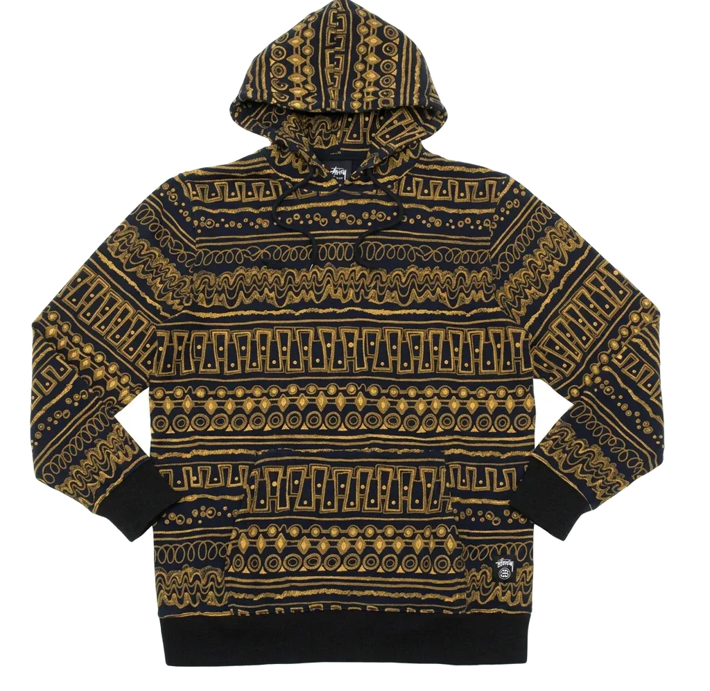 Stussy Tribal Hoodie "Navy/Yellow"