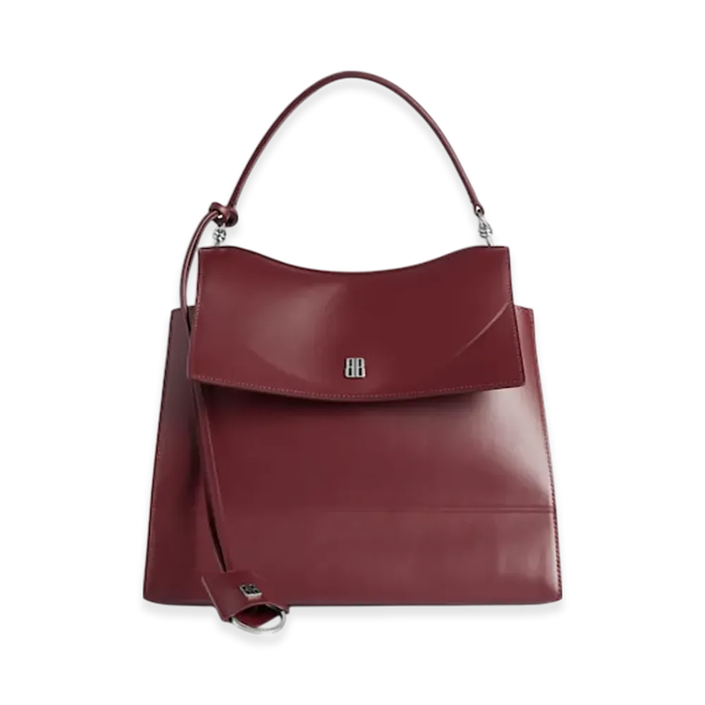 BALENCIAGA Nano Handbag, Medium "Burgundy"