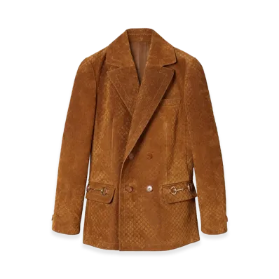 GUCCI Women's Jackets "Leather Brown"
