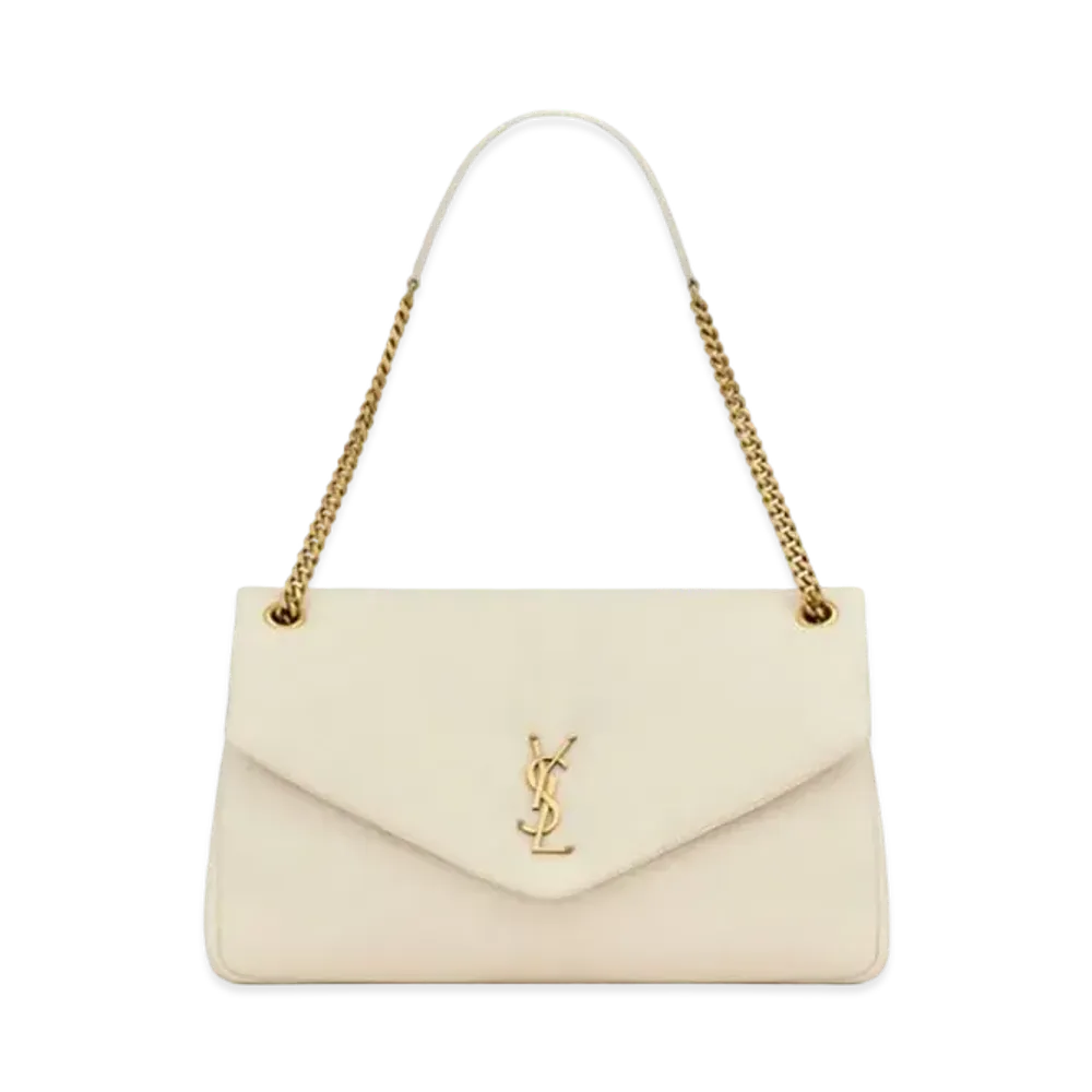 Saint Laurent Calypso Large in Grained Lambskin "Blanc Vintage"