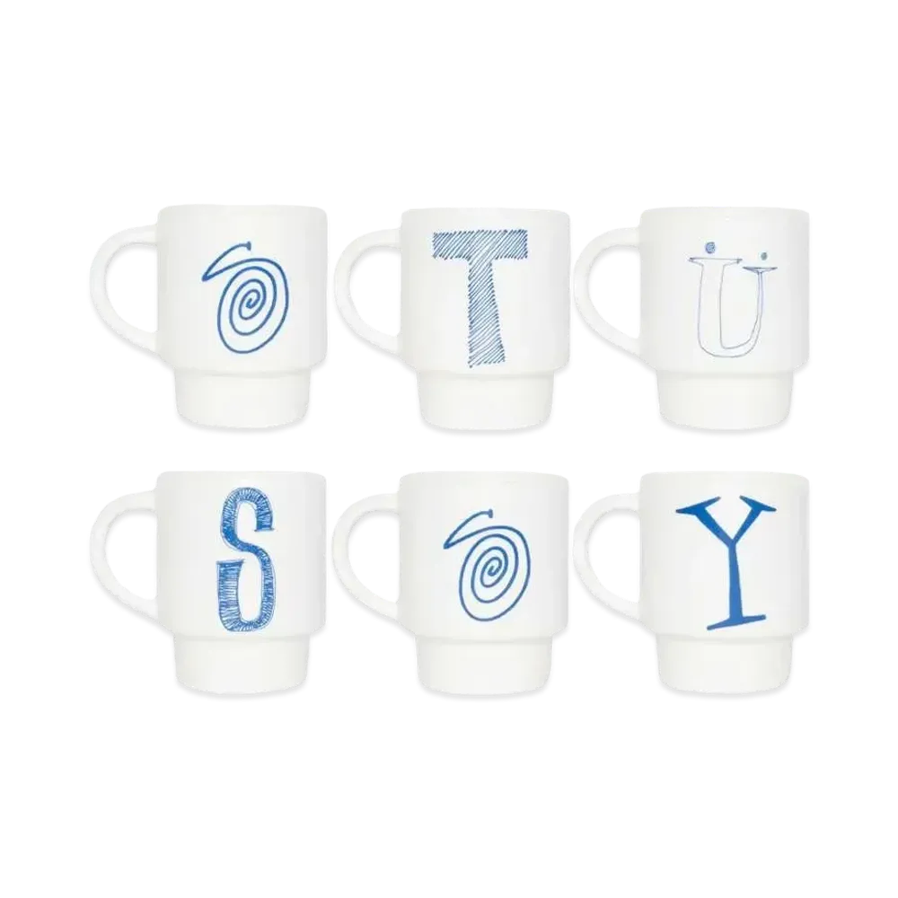 Stussy Stacking Mug Set Of 6 "White"