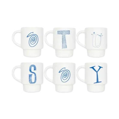 Stussy Stacking Mug Set Of 6 "White"