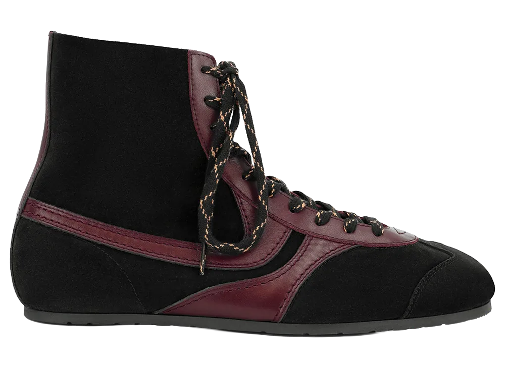 DRIES VAN NOTEN Suede High Top Sneakers "Black"
