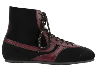 DRIES VAN NOTEN Suede High Top Sneakers "Black"