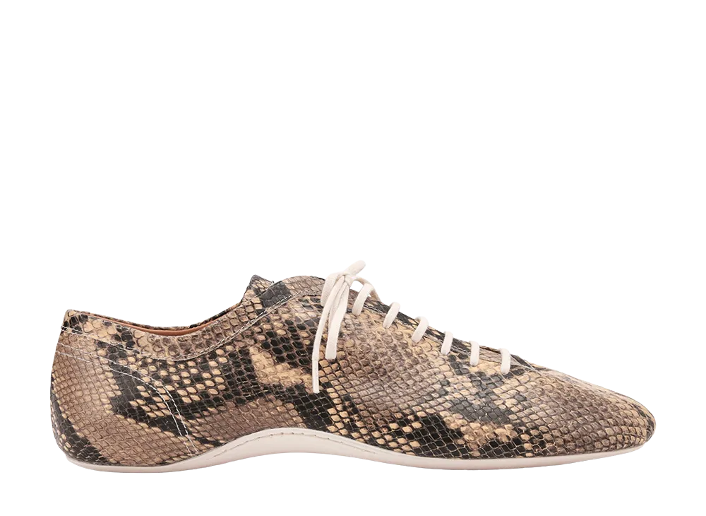 DRIES VAN NOTEN Leather Ballerina Sneakers "Beige/Python"