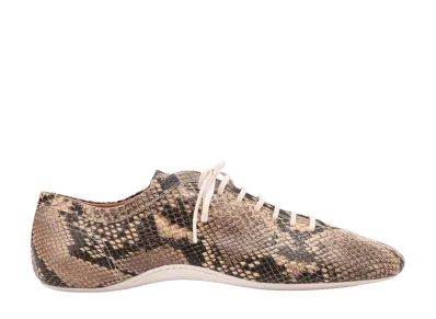 DRIES VAN NOTEN Leather Ballerina Sneakers "Beige/Python"