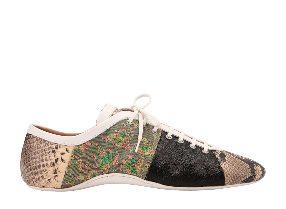 DRIES VAN NOTEN Patchwork Ballerina Sneakers "Green"