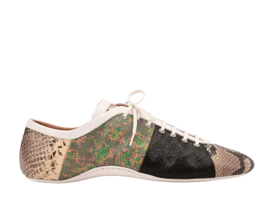 DRIES VAN NOTEN Patchwork Ballerina Sneakers "Green"