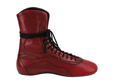 DRIES VAN NOTEN Leather High Top Sneakers "Red"