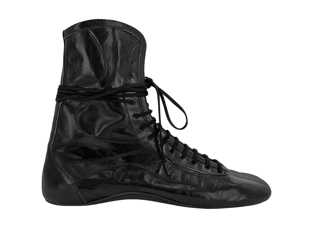 DRIES VAN NOTEN Leather High Top Sneakers "Black"