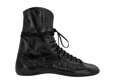 DRIES VAN NOTEN Leather High Top Sneakers "Black"