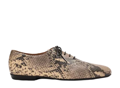 DRIES VAN NOTEN Leather Oxford Shoes "Beige"