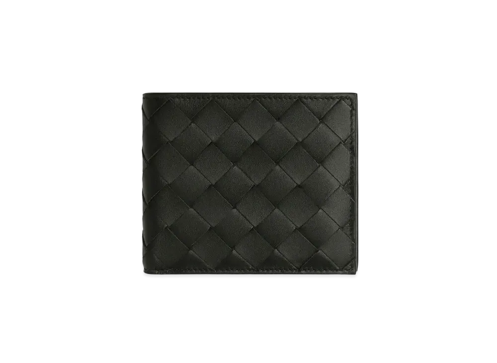 Bottega Veneta Bi-Fold Wallet With Exterior Pocket "Black"