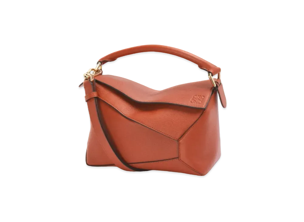 LOEWE Small Puzzle Edge Bag In Goatskin "Red Orange"