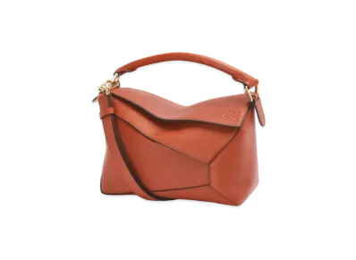 LOEWE Small Puzzle Edge Bag In Goatskin "Red Orange"