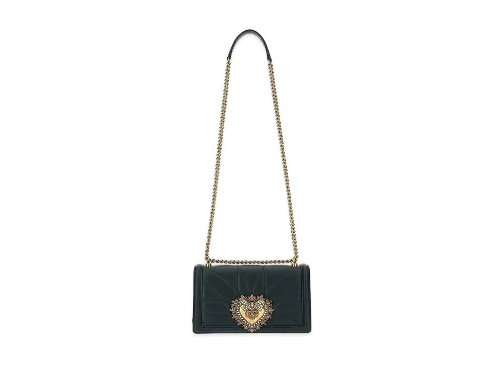 Dolce&Gabbana Devotion Crossbody Bag Medium Matrasse Nappa "Green"