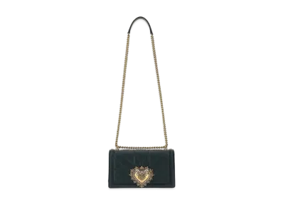 Dolce&Gabbana Devotion Crossbody Bag Medium Matrasse Nappa "Green"