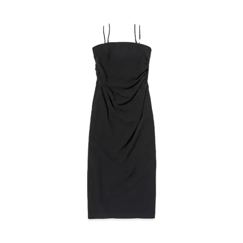 AURALEE Brushed Super Fine Wool Flannel Dress "Ink Black"