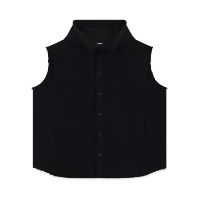 WE11DONE Sleeveless Hooded Shirt "Black"