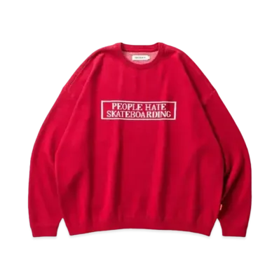 TIGHTBOOTH People Hate Skate Sweater "Red"