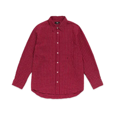 Stussy Standard Crinkle Shirt "Burgundy Check"