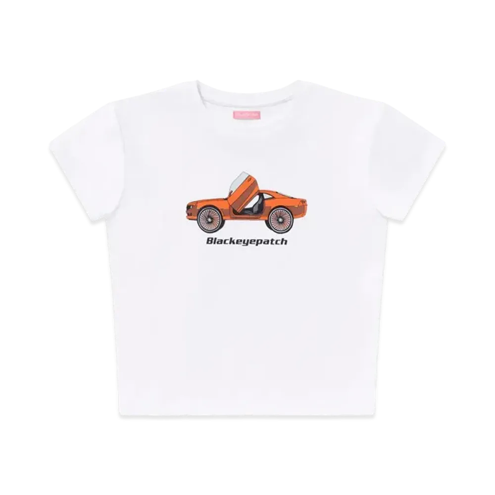 BlackEyePatch Big Wheels Baby Tee "White"