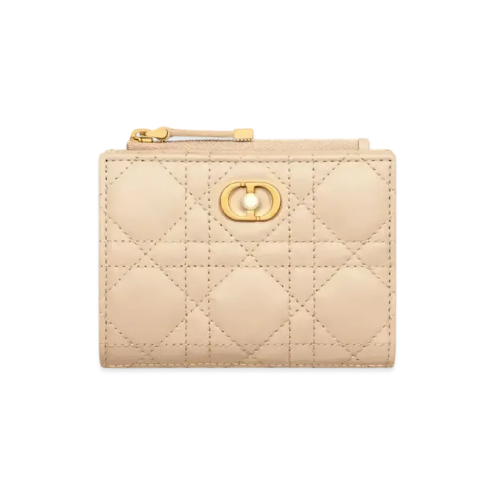 Dior Jolie Dahlia Wallet Cannage Lambskin "Powder Beige"