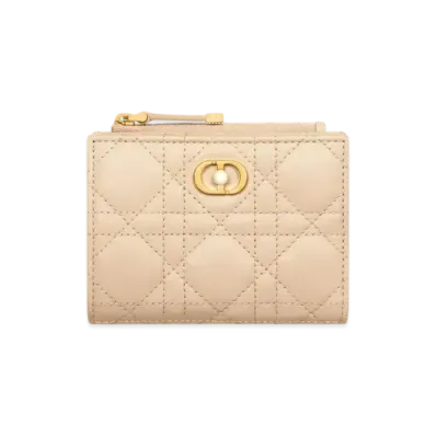 Dior Jolie Dahlia Wallet Cannage Lambskin "Powder Beige"