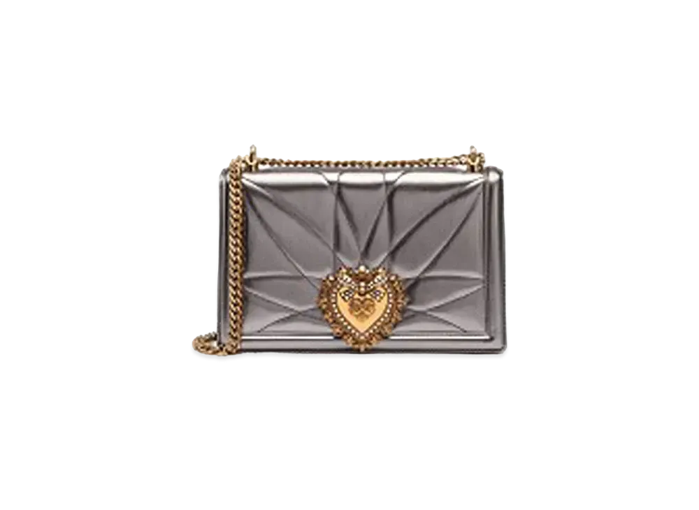 Dolce&Gabbana Devotion Bag Big Matrassemoldre Nappa Leather "Silver"