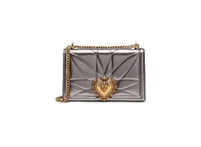Dolce&Gabbana Devotion Bag Big Matrassemoldre Nappa Leather "Silver"