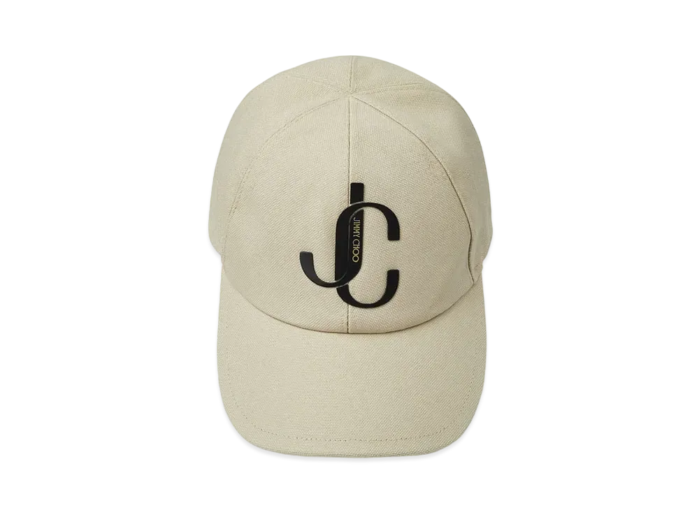 Jimmy Choo Paxe Cotton Baseball Cap With JC Logo "Sand Dune"